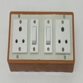 6A 2 Sockets (3 Pin Socket) & 2 Switch Extension Box with 6A Plug & 50m Wire