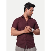 Men Solid Maroon Pure Cotton Casual Shirt