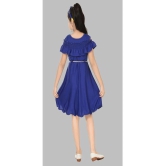 Coxxup Blue Crepe Girls Fit And Flare Dress ( Pack of 1 ) - None