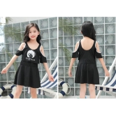 Girls swim dress with inbuilt shorts-Black / 2XL (10-12 yrs)