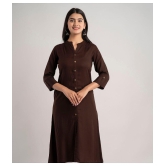 MAUKA - Brown Rayon Women's A-line Kurti ( Pack of 1 ) - None