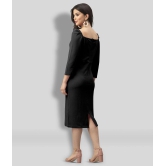 Selvia - Black Cotton Blend Womens Bodycon Dress ( Pack of 1 ) - None