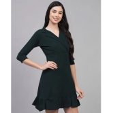 Addyvero Cotton Lycra Green Skater Dress - Single - XL