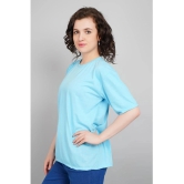 PPTHEFASHIONHUB Light Blue Cotton Womens T-Shirt ( Pack of 1 ) - None