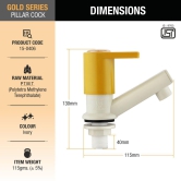 Gold Curve Pillar Tap PTMT Faucet - by Ruhe®