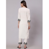 Antaran - Off White Straight Cotton Women''s Stitched Salwar Suit ( Pack of 1 ) - None