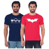 ferocious - Navy Cotton Regular Fit Men's T-Shirt ( Pack of 2 ) - None