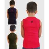 Hap Kings Multi Cotton Printed Boys Vest ( Pack of 3 ) - None