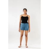 Cadet Blue Women Shorts-XXL