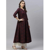 miravan - Maroon Cotton Womens Anarkali Kurti ( Pack of 1 ) - None