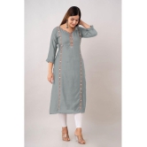 Kapadia - Grey Rayon Womens Straight Kurti ( Pack of 1 ) - None