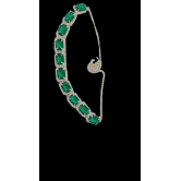 Stunning Emerald and Diamond Tennis Necklace