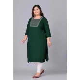 Preksha Rayon Embroidered Straight Womens Kurti - Green ( Pack of 1 ) - None