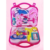 Fratelli Pretend Play Doctor with Foldable Suitcase, Compact Medical Accessories Pretend Play | Game Toy Kit for 3 + Year Kids, Boys and Girls (Suitcase Doctor Set Pink - Economy) - Pink