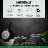 FACKELMANN Quartz Nonstick Fry Pan 22Cm | Greblon German Technology | Non-Toxic PFOA & BPA-Free | Induction Base - All Stoves | Anti-Scratch, Cool Handle, Even Heating