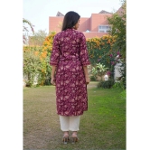 Vbuyz Cotton Printed Straight Womens Kurti - Purple ( Pack of 1 ) - None