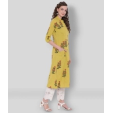 Divena - Yellow Cotton Womens Front Slit Kurti ( Pack of 1 ) - XS