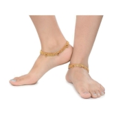 AanyaCentric - Gold Anklets ( Pack of 2 ) - Gold