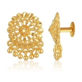 VIVASTRI Golden Stud Earrings ( Pack of 1 ) - Golden