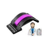 HORSE FIT Stretcher Back Cracking Device - Back Cracker 4 Levels Spine Board, Back Popper Chiro Board for Lower and Upper Back Pain Relief, Adjustable Lumbar Stretcher (Black) - Multi Color