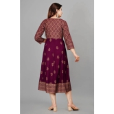 Smien Rayon Self Design Anarkali Womens Kurti - Purple ( Pack of 1 ) - None