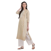 SAAKAA - Khaki Rayon Women's Straight Kurti ( Pack of 1 ) - XXL