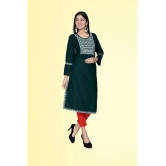 Kapadia - Green Rayon Womens Straight Kurti ( Pack of 1 ) - None