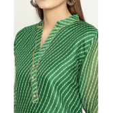 Queenley - Green Silk Women's Straight Kurti ( Pack of 1 ) - None