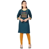 Aarika Dark Green Cotton Girls Kurti ( Pack of 1 ) - None