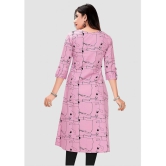 Meher Impex - Pink Cotton Blend Womens A-line Kurti ( Pack of 1 ) - None