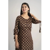 MAUKA - Brown Rayon Womens Straight Kurti ( Pack of 1 ) - None