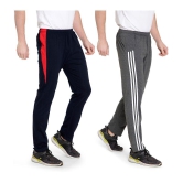 Zeffit Solid Men Navy, Grey Track Pants (Pack Of 2 ) - XL