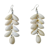 gilher - White Drop Earrings ( Pack of 1 ) - White