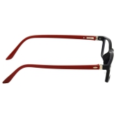 Hrinkar Trending Eyeglasses: Red and Black Rectangle Optical Spectacle Frame For Men & Women |HFRM-BK-RD-15