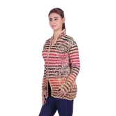 eWools.in Beige and Pink Woollen Buttoned Cardigan - L