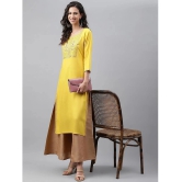 Janasya - Mustard Rayon Womens Straight Kurti ( Pack of 1 ) - None