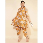 Janasya Womens Mustard Moss Floral Printed Co-Ord Set - None