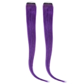 RefynHair - 100% Natural Human Hair Extensions Wigs | Purple Color Streax | 12 Inches | Pack of 2 | Streaks Highlighter For Women And Girls | Rainbow Color Hair Extensions for Festival Party