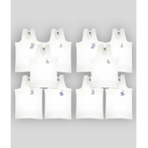 Pack of 10 HAP 100% Cotton Boys Vest ( White ) - None