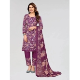 Kashvi Unstitched Crepe Printed Dress Material - Wine ( Pack of 1 ) - Wine