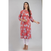 MAUKA - Red Rayon Women's Straight Kurti ( Pack of 1 ) - None