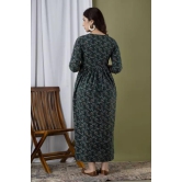 PALANI-HUB Women Maternity/Nursing Nighty  (Dark Green)