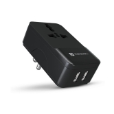 Portronics Adapto III:Dual USB Port with AC Socket ,Black (POR 1362) - Black