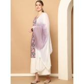 Printed Purple Rayon Kurta with Palazzos & With Dupatta-M / Purple