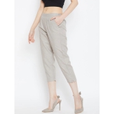 Women Grey Relaxed Pleated Cigerette Trousers