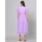 JC4U Crepe Embroidered Midi Womens Fit & Flare Dress - Purple ( Pack of 1 ) - None