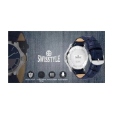 Swisstyle Blue Leather Analog Men's Watch