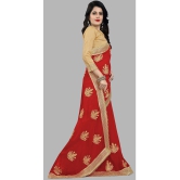 Om Shantam Sarees - Red Silk Blend Saree With Blouse Piece ( Pack of 1 ) - Red