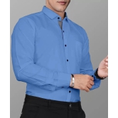 Supersquad Cotton Blend Regular Fit Full Sleeves Mens Formal Shirt - Light Blue ( Pack of 1 ) - None