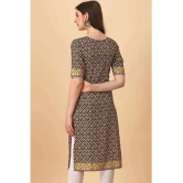 Glomee - Black Crepe Womens Straight Kurti ( Pack of 1 ) - None